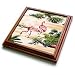 Retro 50s Pink Flamingos Tropical Print - 8x8 Trivet With 6x6 Ceramic Tile