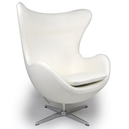 Cheap Egg Chair: Cheap Egg Chair, White Aniline Leather