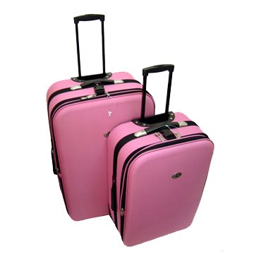 2 Pinke Confidence Ausfahrbare Koffer mit Rollen
