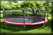 14' Elite Round Red Trampoline & Enclosure