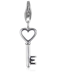 VINANI brand Germany 925 Sterling Silver Charm Pendant small Heart Key shiny HHSU