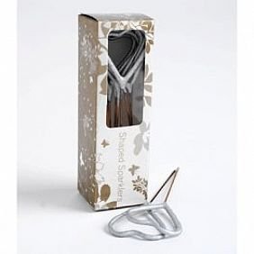 heart cake sparklers silver