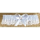 Full Figure Blue Schiffli Garter