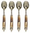 Decorative Condiment Spoon with Mother of Pearl Handle Set of Four