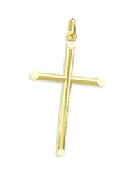 Classic Plain Cross Pendant 14k Yellow Gold Charm