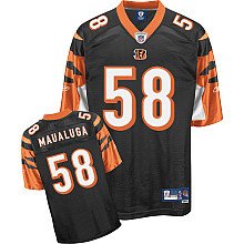 Rey Maualuga Black Reebok NFL Premier Cincinnati Bengals Jersey - Large