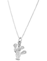 Sterling Silver Double Sided Prickly Pear Cactus Necklace