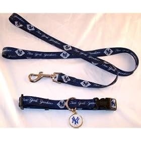 New York Yankees Dog Collar, Leash & ID Tag - Medium