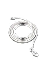 2mm Sterling Silver Diamond-Cut Square Magic Snake Chain Necklace 18" Length