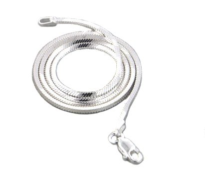 310cHUxXUGL 2mm Sterling Silver DiamondCut Square Magic Snake Chain