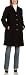 Fleet Street Women's Button Front Walking Coat with Notch Lapel, Black, Large