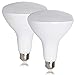 Maxxima LED BR40 75 Watt Equivalent Dimmable Light Bulb 12 Watt Warm White 1100 Lumens Energy Star, 3000K (Pack of 2)