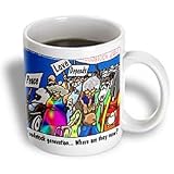 Londons Times Health and Vanity Trends Cartoons - Woodstock Generation Where Are They Now - Mugs