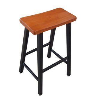 Whitewood 1S57-683 Dining Essentials 29 in. Saddle Seat Stool - Black-Cherry