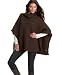 888 Poncho with Cable Knit Border