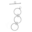 Sterling Silver Round Adjustable 12mm Toggle Clasp 1.7 Inches (1 Clasp)
