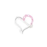 Cut Out Heart Design Fashion Pin with Pink CZs