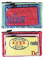 Fair Trade - Recycled Rice Bag - Cosmetic Pouchs - SET OF 3