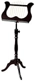 Stageline European Crafted Music Stand - Mahogany, Wood Post, Lyre-style Desk