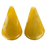 Baltic Butterscotch Color Amber Drilled on Top Calibrated Pair of Gemstones Ready to Set in Silver or Gold Size 19x32mm