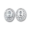 Rhodium-plated April Birthstone Oval CZ Earrings