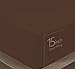 Angel Bedding Soft All Round Elastic Twin Fitted Sheet Only 15 Inch Deep Pocket Solid Brown - 1800 Series Brushed Microfiber, Soft & Breathable, Easy On/Off, Fits All Mattress