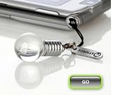 Mathmos Blue Light Bulb Phone charm