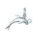Sterling Silver DOLPHIN WITH PEARL BALL Charm