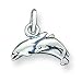 Sterling Silver Antiqued Dolphins Charm with 20 inch Sterling Silver Chain