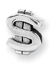Dollar Sign Charm in Silver for 3mm Charm Bracelets