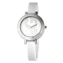 D&G Ladies Quartz Watch with White Dial Analogue Display and White Plastic or Pu Strap DW0666