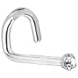 Platinum 1.5mm Genuine Diamond Left Nostril Screw - 18 Gauge