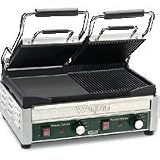 Waring WDG300 Dual Section Split Smooth And Ribbed Surface Commercial Pannini/Sandwich Grill - 240V
