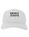 TooLoud Badass Grandpa Adult Baseball Cap Hat - White