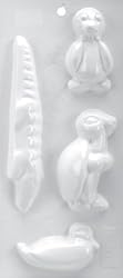 Yaley Soapsations 4x9 Soap Molds: Alligator/Penguin/Turtle/Duck