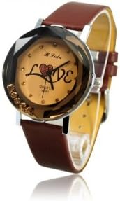 Fashionable Romantic Bronze Crystal Front Cover Women's Quartz Watch
