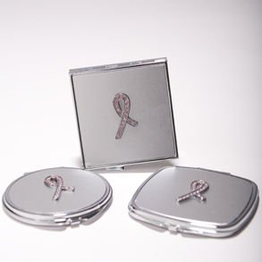 Pink Ribbon Compact Mirror