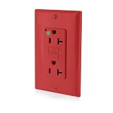 20-Amp, 125-Volt, Hospital Grade Slim GFCI Duplex Receptacle, Wallplate Included, Red, N7899-HGR