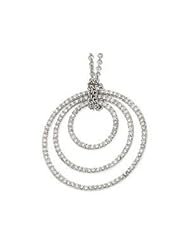 Jewelplus 3/4 ct tw Concentric Circles Diamond Necklace 14K White 3/4 Ct Tw
