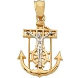 14k Two Tone Mariner Chains Cross 17x19mm JewelryWeb 310dyqk8awL. SL160 14k Two Tone Mariner Chains Cross 17x19mm JewelryWeb