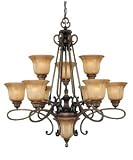 310e  LrrIL. SL160  Minka Lavery La Cecilia 4149 573 Large 9 Light 540w (34H x 32W) Chandelier Lighting in Patina Iron