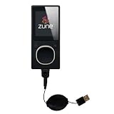 Retractable USB Cable for the Microsoft Zune 4GB / 8GB with Power Hot Sync and Charge capabilities - Gomadic Brand w/ TipExchange Technology