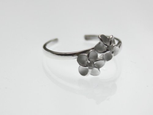 Sterling Silver double Plumeria Toe Ring, *FREE shipping from Hawaii
