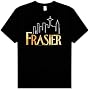 Frasier Funny TV Show FRASIER LOGO Adult Black T-shirt