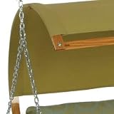 Cushioned Double Swing Canopy - Citron Chambray DuraCord fabric