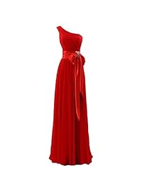 Empire   Waistline  Pleated Open-Back Backless Chiffon One Shoulder Bridesmaid Dress/Wedding Party Dress  With Ruffles
