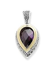 Sterling Silver and Vermeil Purple CZ Slide
