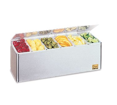San Jamar B6186L EZ-Chill Stainless Steel Garnish Center with 1 pt Inserts, 18
