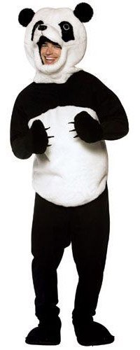 Rasta Imposta Panda Costume, Black/White, One Size