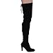 Beston FE62 Women's Drawstring Stretchy Thigh High Block Heel Dress Boots